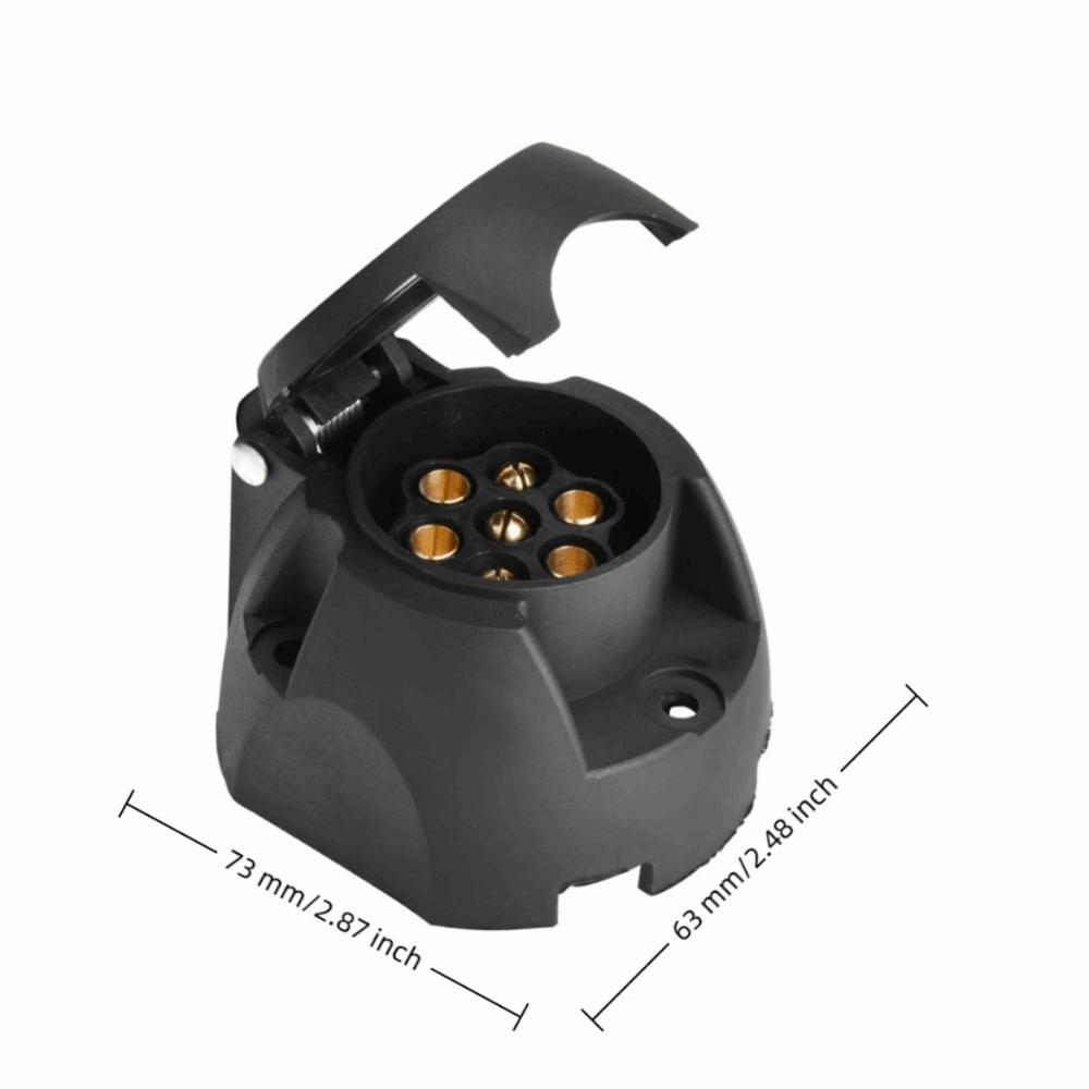 12V Anhängerstecker 7-polig Wasserdicht Anhängerlicht Anzeige Signalanzeige Europäischer LKW-Stecker Anhängerbeleuchtung