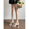 Beautiful Fairy Style Silver Sandals Female 2025 New Summer Bow French Cool Slippers Thick High Heels