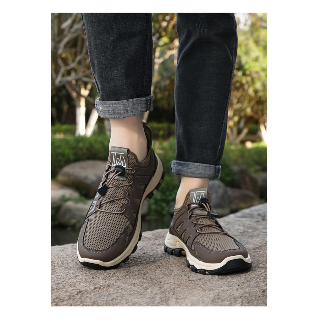 Men's Shoes, Sports Shoes, Summer New Breathable Running Shoes, Soft Soled Comfortable Thick Soled Shoes, Outdoor Wear-resistant Hiking Shoes