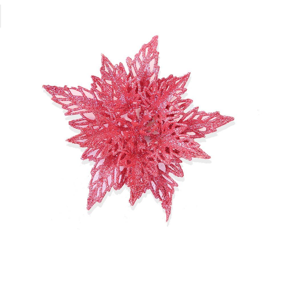 13cm Weihnachten Glitzer Blume Kopf Pailletten Realistisch Künstliche Weihnachtsstern Blume Handgemacht Simulation Weihnachtsbaum Dekorationen