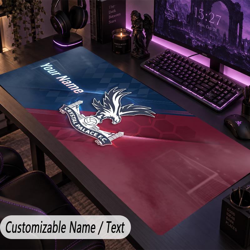 Custom Text Big Mousepad, Extended Desk Pad For Laptop Work GameCrystal Palace