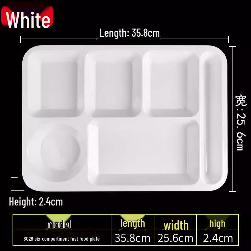 Melamine Tableware: 3, 4, and 6-Compartment Plates and Bowls for School Cafeterias
