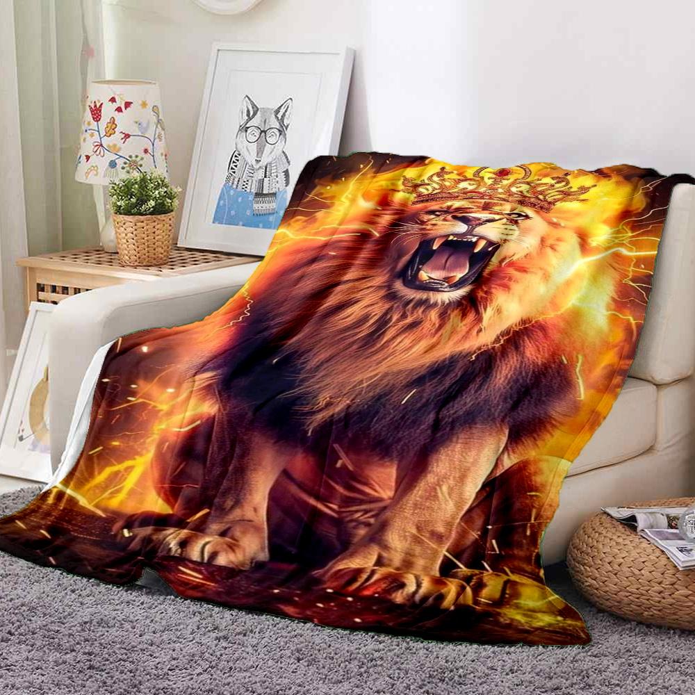 Lion Flannel Blanket Throw Blanket Soft Warm Sofa Bed Camping Car home Decor Unique Christmas Gift C9301535