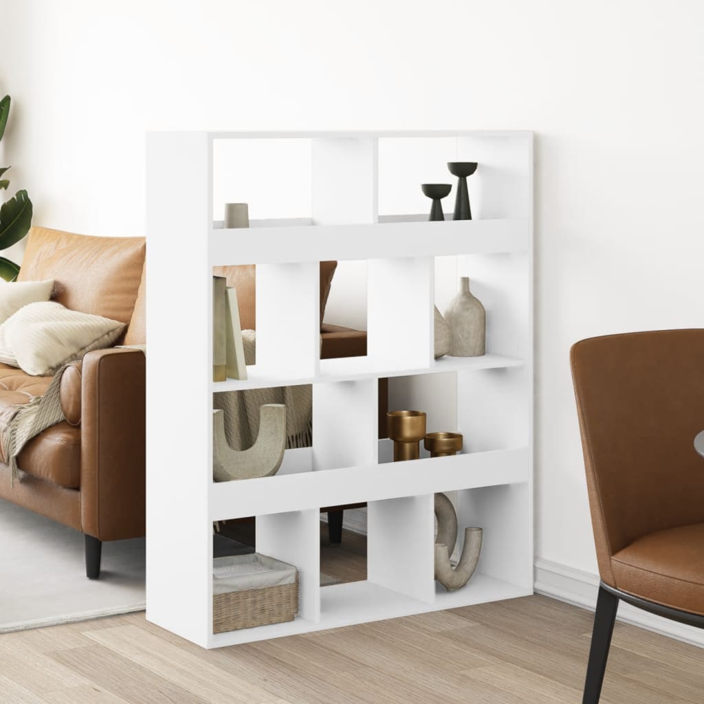 Room Divider White 100 x 33 x 125.5 cm Engineered Wood