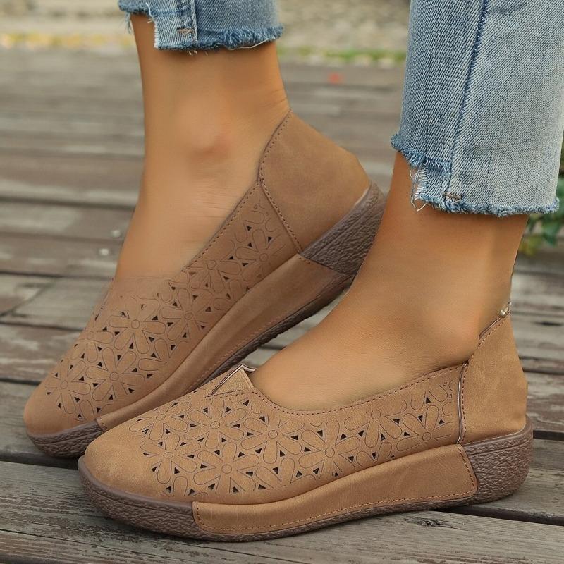 Neue Lässige Einzelne Schuhe, Dicksohlige Lässige Schuhe mit Runder Zehenpartie, Damenschuhe in Übergröße