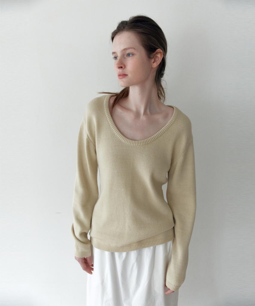 Deolil Clair U-Neck Knit_Lime