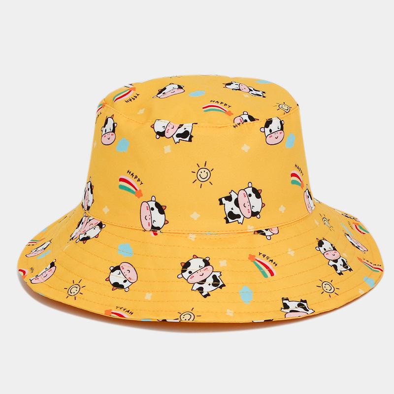 

Детская панама, студенческая, с мультяшным принтом, детская солнцезащитная шляпа от солнца, шляпа-ведро с плоским верхом для мальчиков и девочек 52cm~ 54cm (3~ 10 years old)