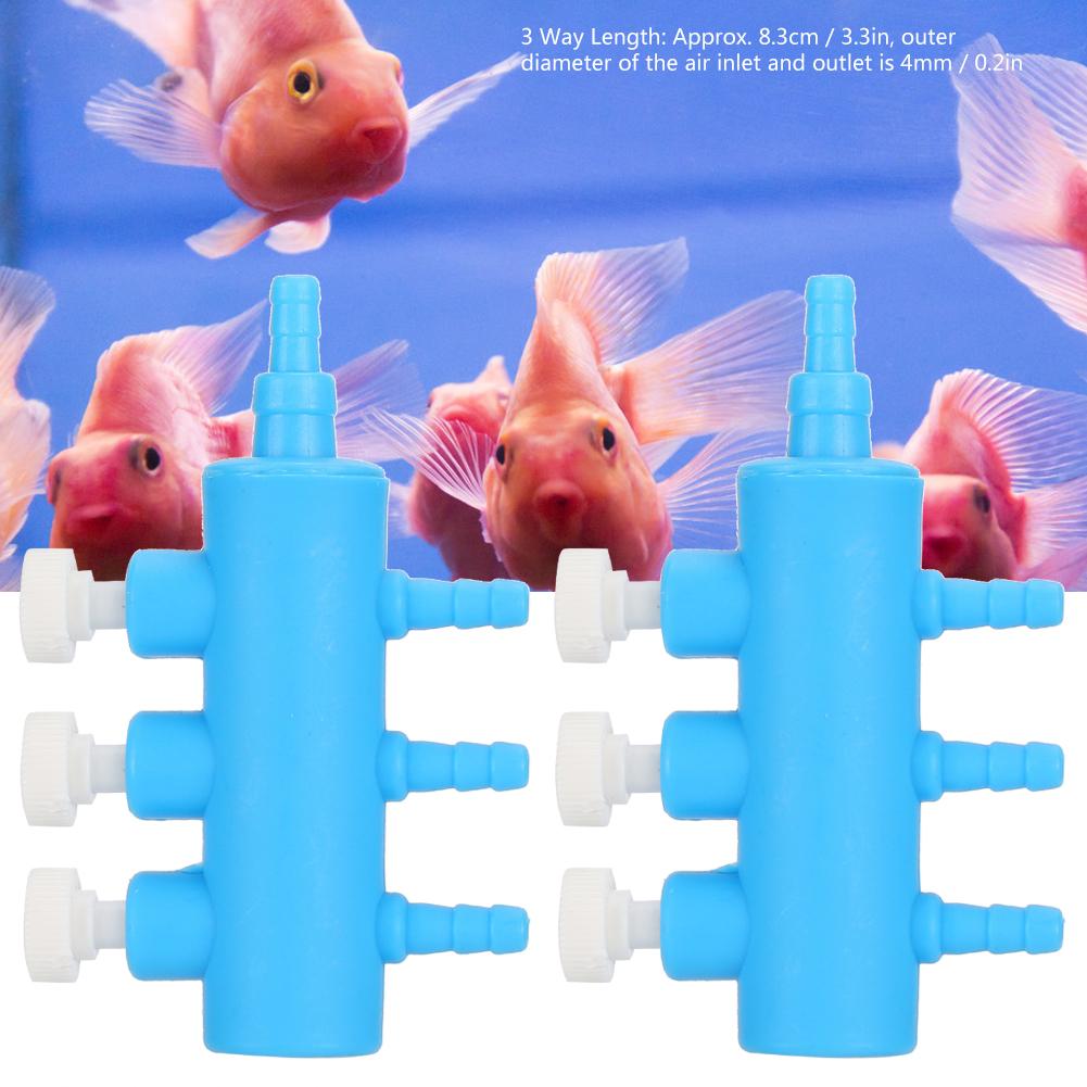 2pcs Fish Tank Air Splitter Air Pipe Distributor Aquarium Oxygen Pump Adapter Accessory3 Way