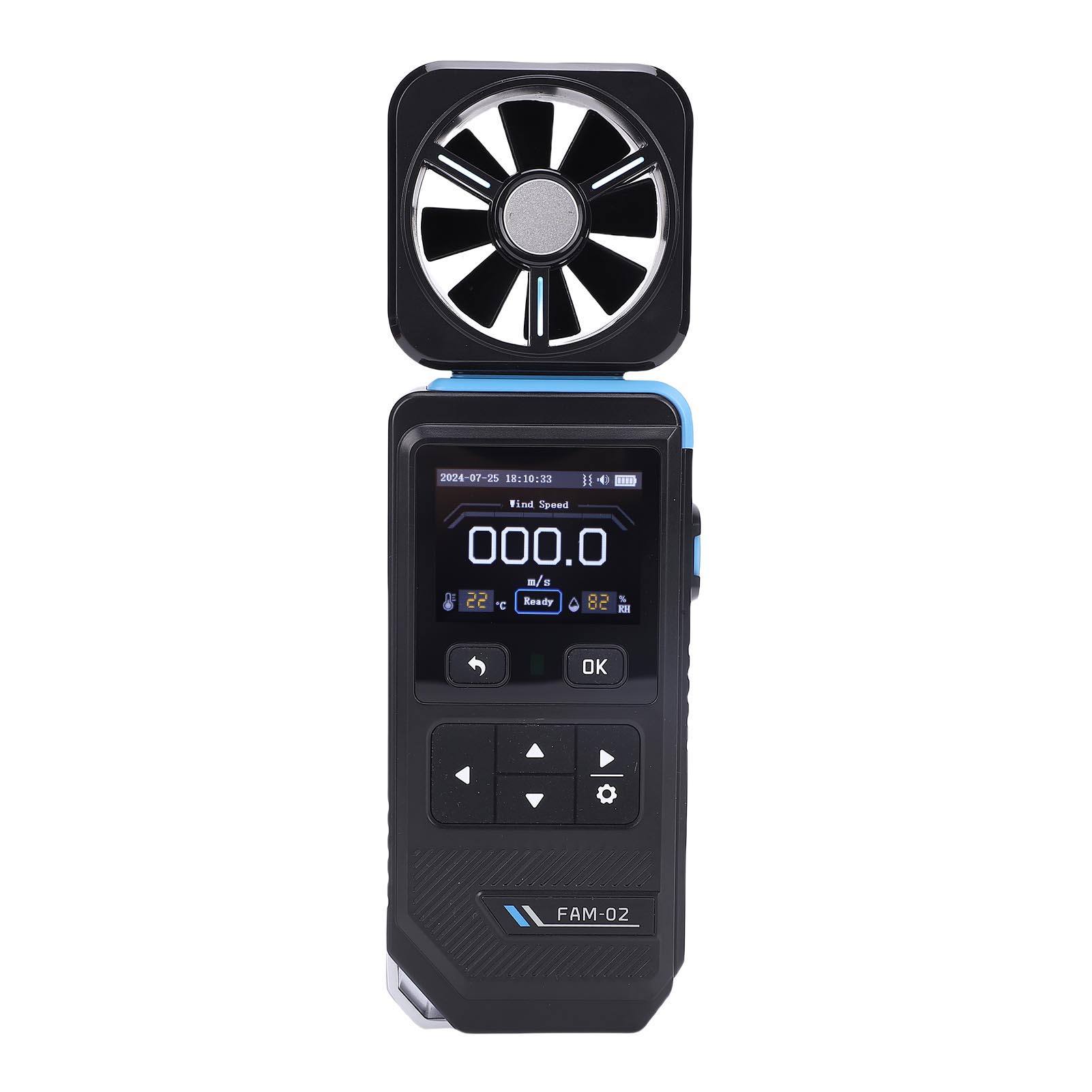 

Handheld Digital Anemometer with Fan Professional Wind Speed and Temperature Meter 2.0 Inch Color Display