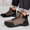 Men's Shoes Winter Thick and Cotton Mid High Top Casual Sports Shoes Warm Outdoor Shoes Lightweight and Non Slip Dad Shoes Walking Shoes