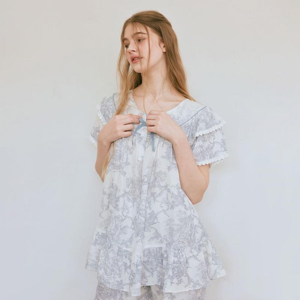 Lunaluz Women S French Twill Round Neck Short Sleeve Two Piece pajamaS