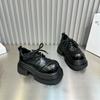 British Style Loafers Women's Muffin Platform Small Leather Shoes Women's 2025 New Retro Black Shoes Women's Shoes Are Versatile