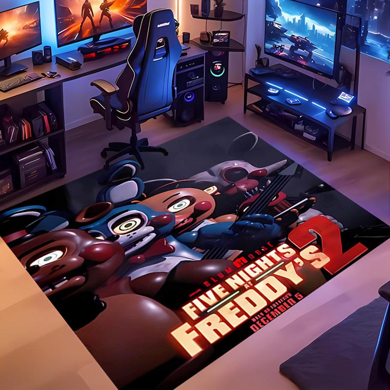 Cartoon Five Nights at Freddys -Themed Entrance Mat,Non-Slip Mat Area Rug,Room Decor,Outdoor Decor,Kitchen Rug,Doormat - Machine Washable,Easy to Clea