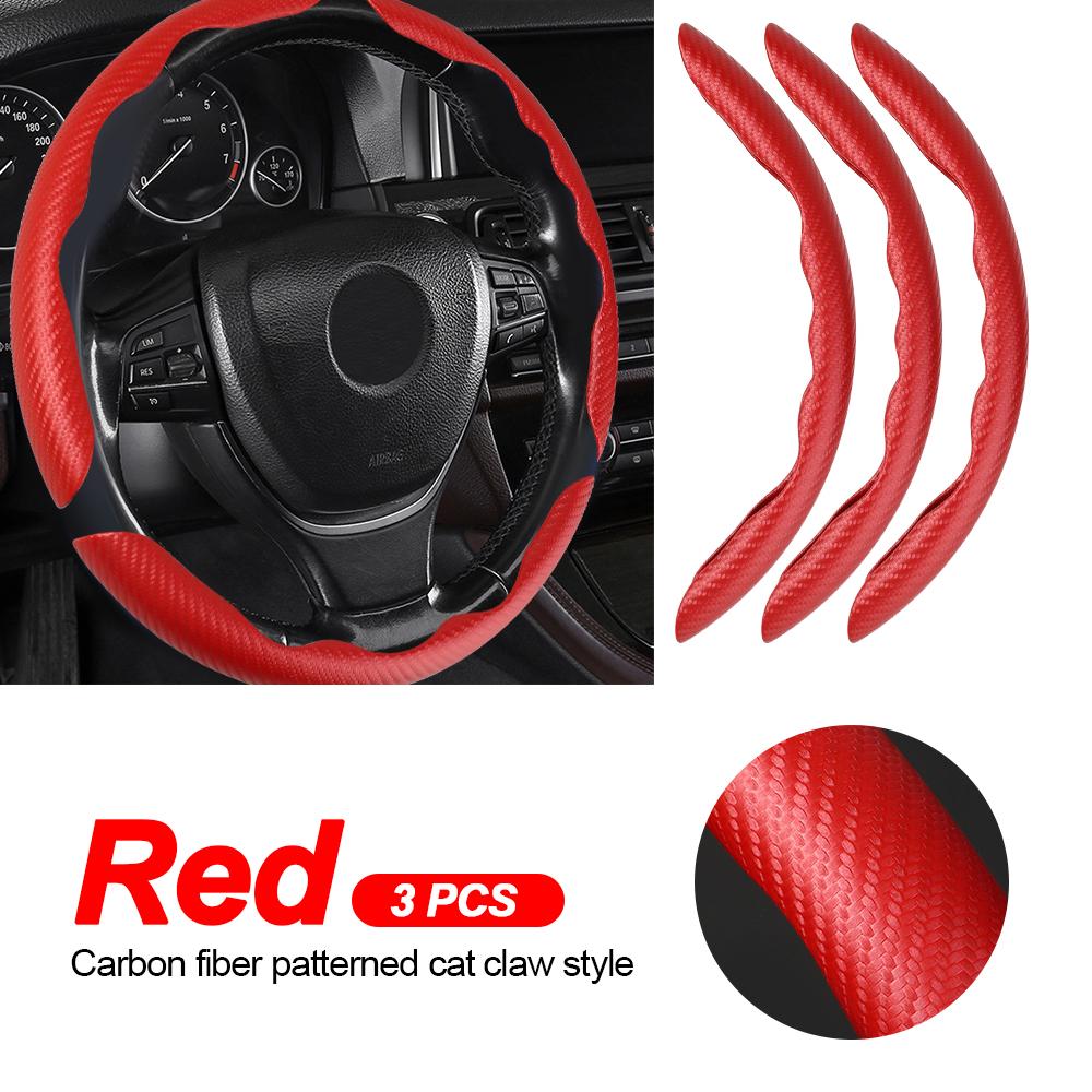 36cm Carbon Fiber Car Steering Wheel Cover Non-slip Ultra-thin Card Cover Summer Auto Handle Protective Cover Type D Universal