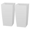 Tall Planters Set of 2, 750 Mm Large Outdoor Taper Planters for Outdoor Indoor Plants, Front Porch Plastic Modern Flower Pots with Casters, Inner Pot