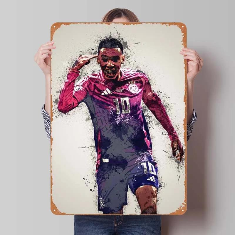 Jamal Musiala Metal Sign Sports Poster Vintage Tinplate Sign Plaque for Wall Art Decoration Gamer Room Decoration Man Retro Home