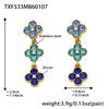 Multi-Color Zirconia Diamond Necklace, Bracelet, Ring & Earring Set - Stainless Steel