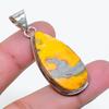 Natural Bumble Bee Jasper Gemstone 925 Sterling Silver Pendant 1.77" AP-15915