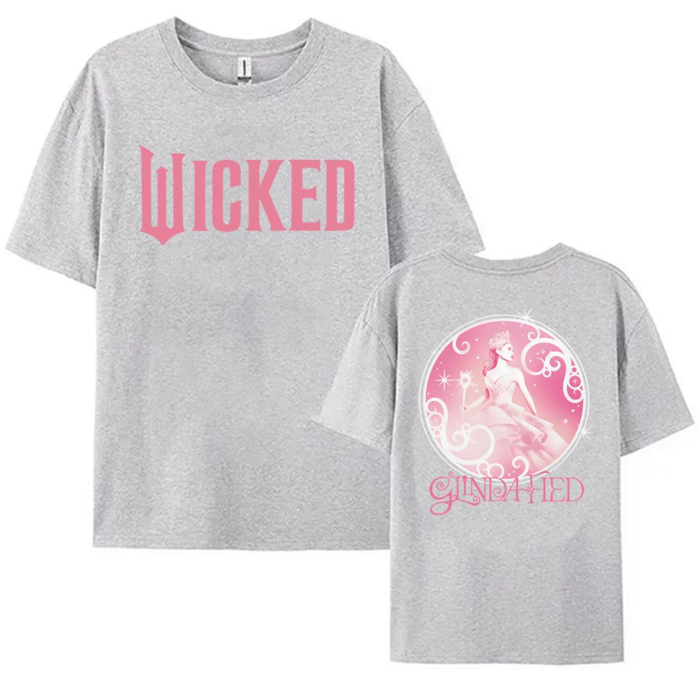 

Wicked for Good Pink Tshirt Short Sleeve Cotton Women Unisex Tshirts Streetwear Unisex Fashion Film Graphic Print T Shirt Female 4XL