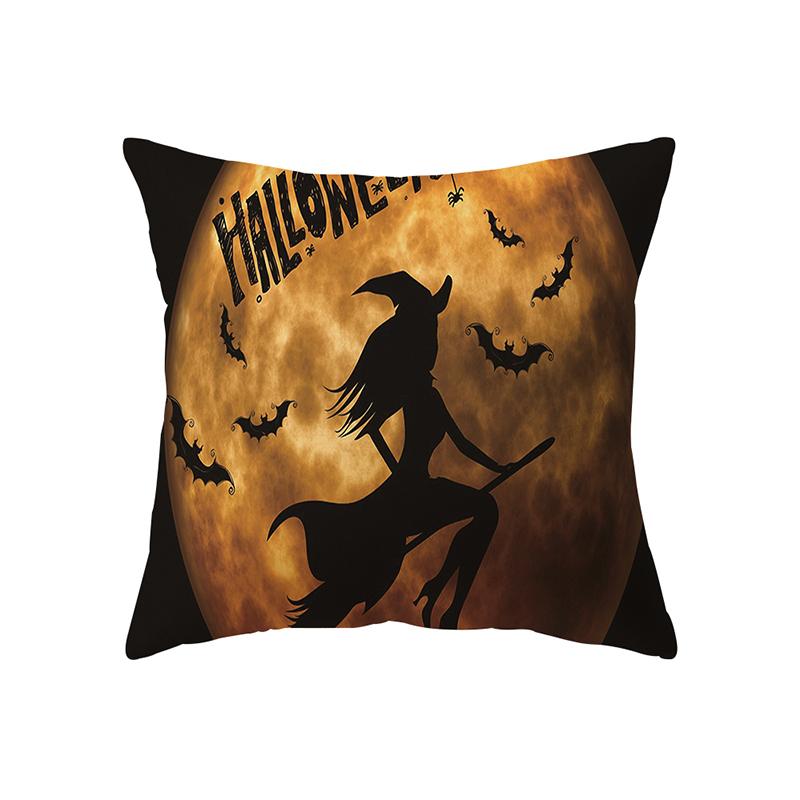 Devil Pumpkin Throw Pillow Cover Halloween Theme Throw Pillow Cover Sofa Chair Bed Cushion Cover Home Decor
