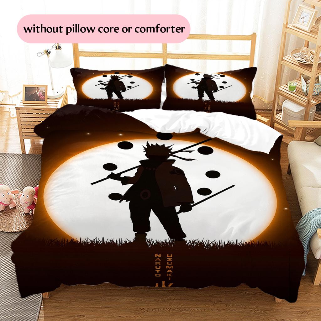 Naruto Anime Character Pattern Bedding Home Decoration Birthday Gift (1 * duvet cover + 2 * pillowcase, without core)