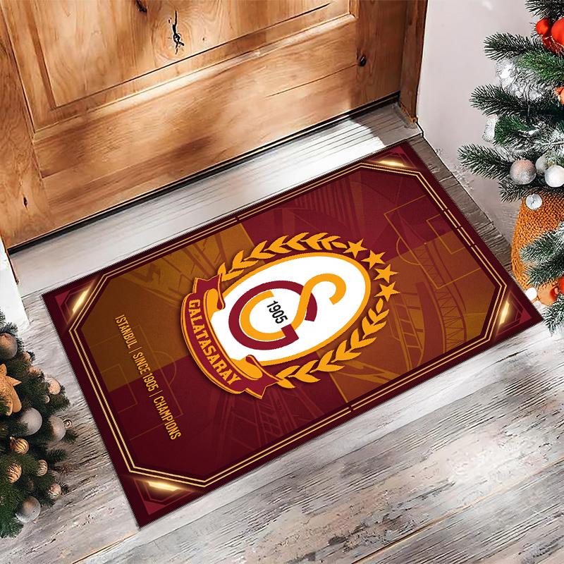Tappeto Morbido Antiscivolo per Interni con Motivo Calcio Galatasaray FC Tappetino Decorativo Sportivo per Camera da Letto