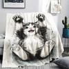 Cute Puppy and Kitten Print Flannel Blanket,High Quality Comfortable for All Seasons,Home Decor,Warmth and Comfort,Perfect for Christmas Gifts