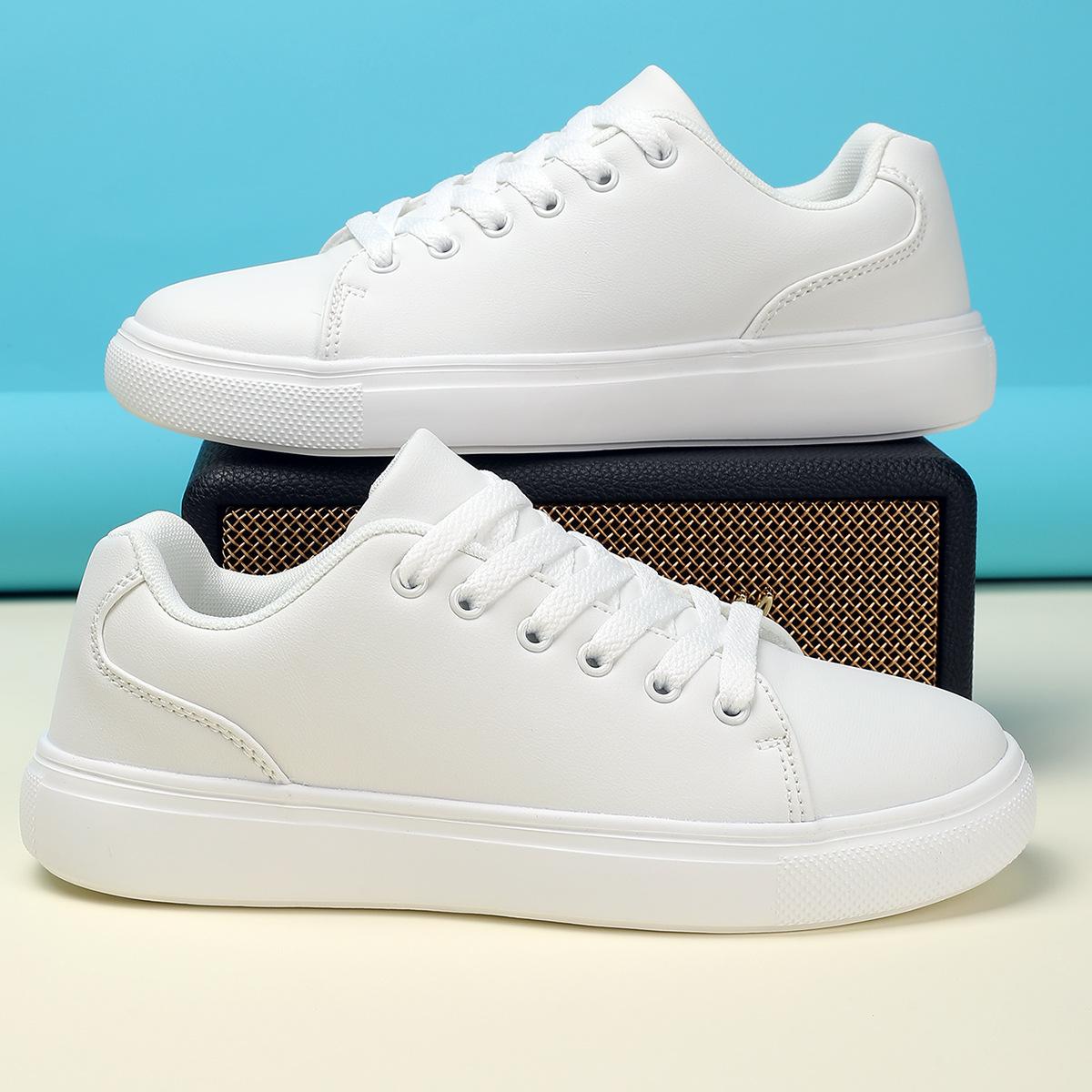 

Кеды для кампуса, круглый носок, новые водонепроницаемые спортивные туфли на плоской подошве, легкие и не утомляющие, студенческие кеды 36 белый