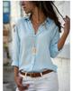Long Sleeve Women's Deep V Button Chiffon Shirt Slim Fit Celebrity Style Inside Temperament Commuter