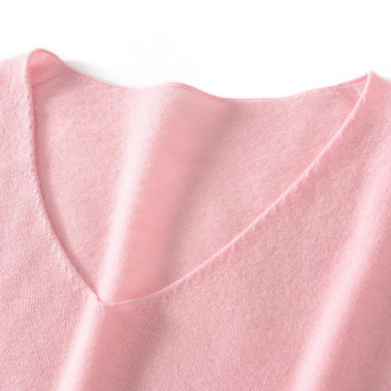 Women's 100% Pure Wool Seamless Knit Sweater - Machine Washable, Round Neck, Autumn Style