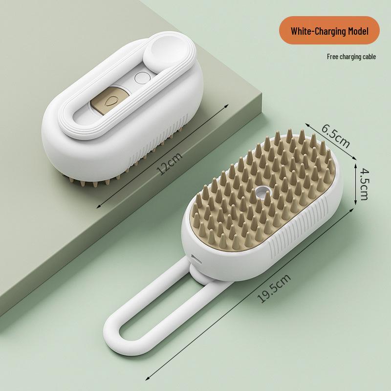 Pet Spray Massage & Steam Comb for Cats & Dogs - Removes Floating Hair Without Bathing