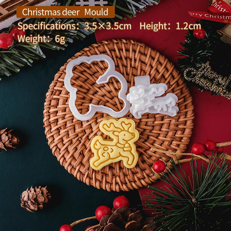 

Christmas Series Cookie Mold Durable Cartoon Gingerbread Man Santa Claus Cartoon Mini Multi Style Home DIY Baking Tool