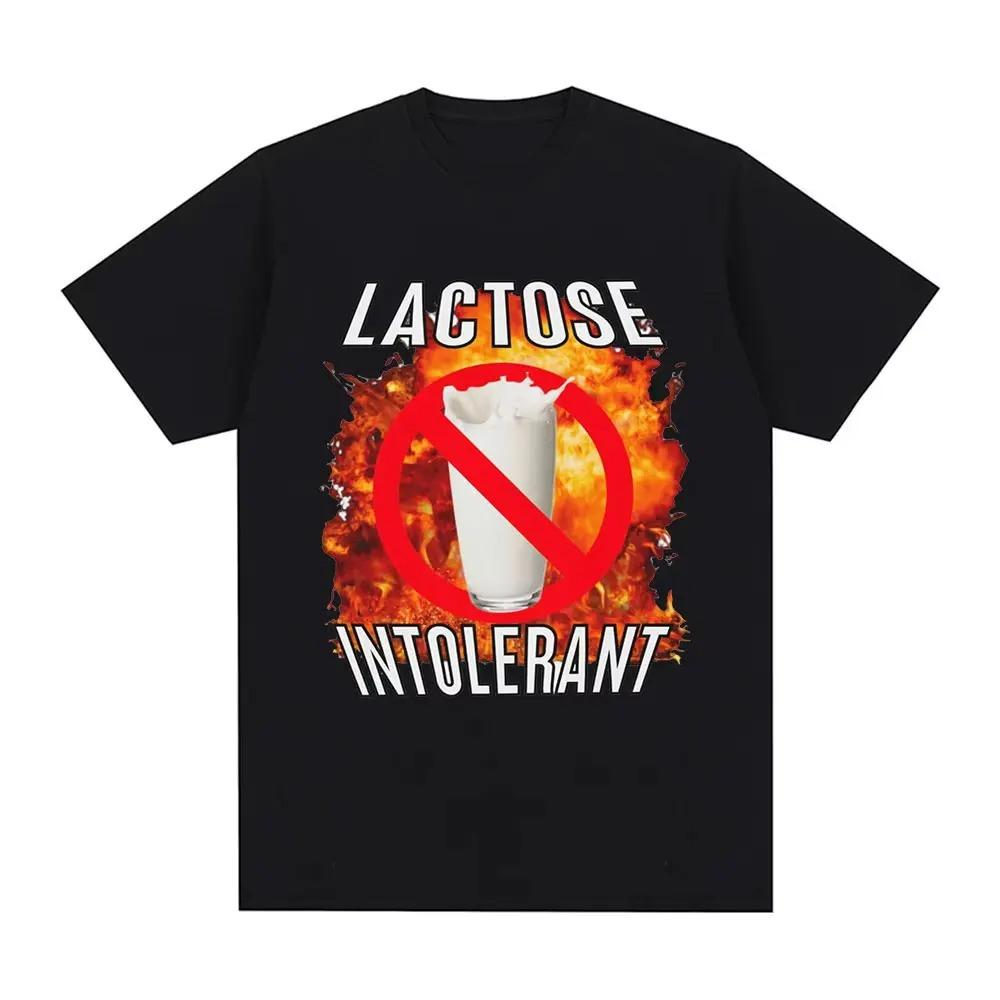Lactose Intolerance Fun Tshirt 2026 Summer Mens Womens Retro Casual Short Sleeved Tshirt Oversized Humorous Tshirt Harajuku