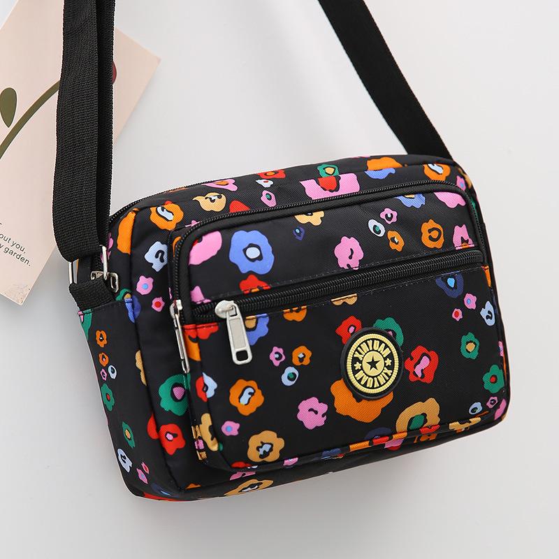 Floral Oxford Cloth Crossbody Bag for Women - Versatile Canvas Bag for Moms and Seniors