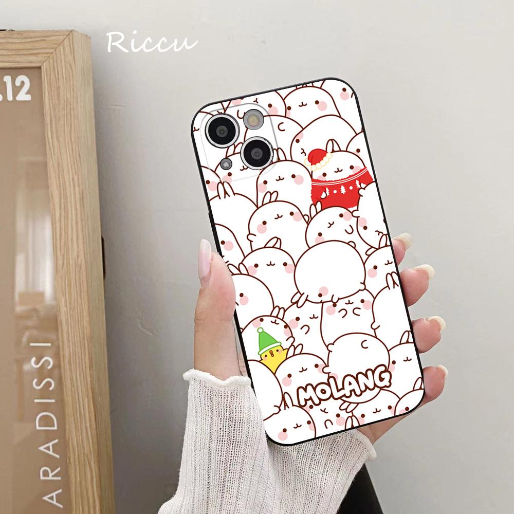 Kawaii Molang Cartoon Anime Cat Phone Case 14 11 12 Pro 14
