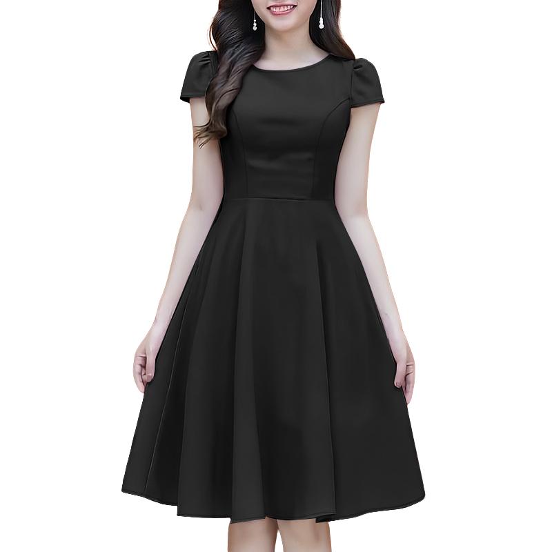 

ZANZEA Женское летнее повседневное платье А-силуэта с круглым вырезом и короткими рукавами 5XL