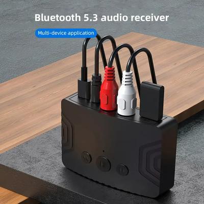 Receptor Bluetooth 5.3 NFC 3.5mm Aux RCA Tarjeta TF Tarjeta SD Adaptador de Audio Inalámbrico Estéreo sin Pérdida para Radio de Coche Amplificador TV