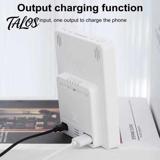Stylish Dual Alarm Clock Multifunctional Large Screen Digital Brightness Adjustment Humidity Temperature Display Desktop Table