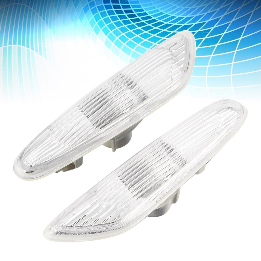 2pcs Side Marker Turn Signal Lights No Bulb for E90 E91 E92 E93 3 Series 2006-2011 (White)