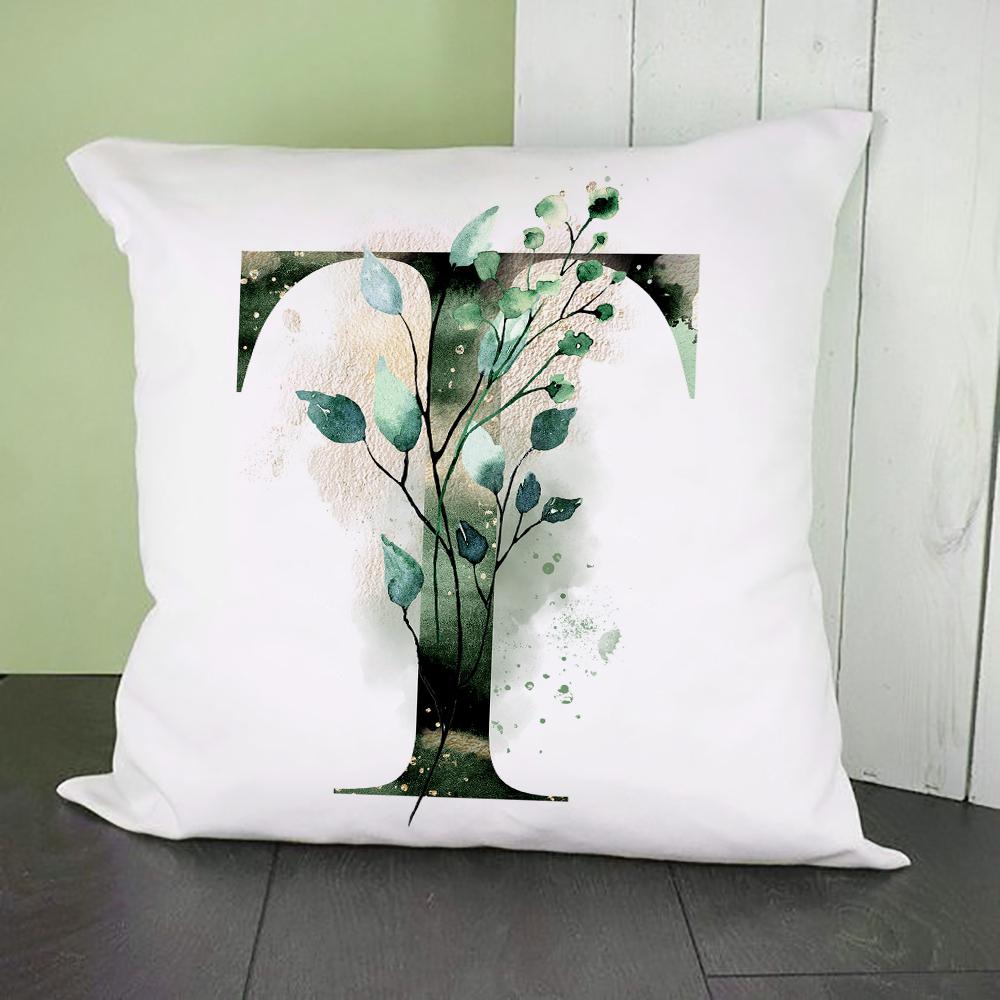 Green Alphabet A B C Printing Pillow Cases Fashion English Letter Home Sofa Living Room Car Decorative Pillowcase Cushion Cover