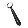 Elegant Women's Adjustable Pre Tied Black Necktie with Rhinestones Embellishments for Formal Event and Casual Wear