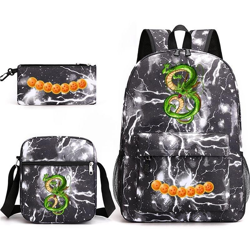 Dragon Ball Super Z Printed Backpack 3-Piece Set Casual Outdoor School Bag 3-Piece Set