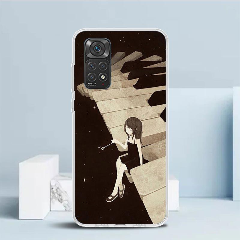 Music Piano Keyboard Phone Case For Xiaomi Redmi Note 15 14 14S 13 12S 12 Pro Plus 11S 11 11T 11E 10S 10 + Soft TPU Back Cover R