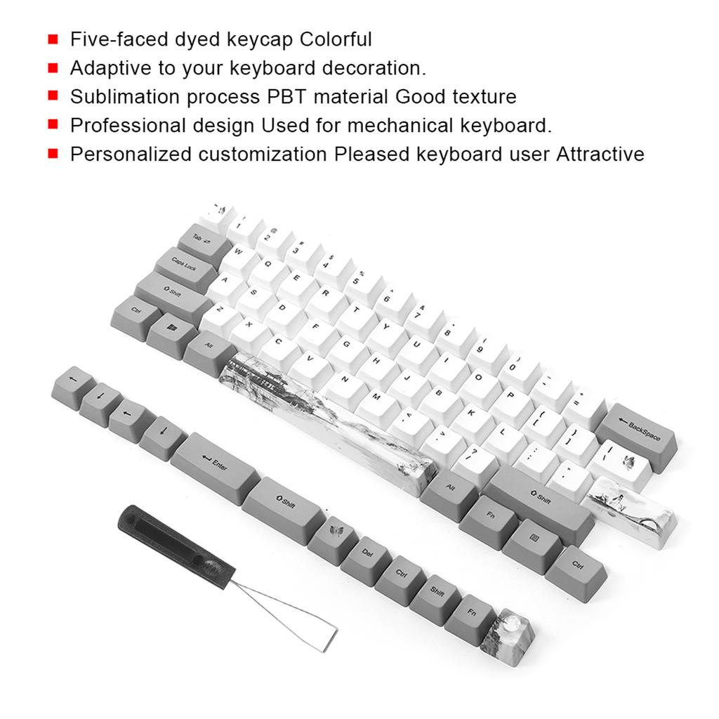 73PCs Sublimation Keycaps PBT Mechanical Keyboard Accessory PC Parts with Cute Pattern