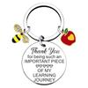 Teacher Appreciation Keychain for Teachers, Polished Metal Bag Charm with Engraved Pendant for Daily Keys and Bags