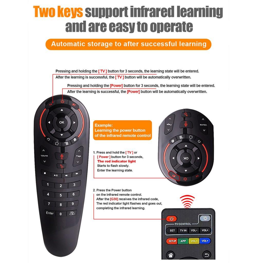 G3033IR 2.4GHz Air Mouse Gyroscope Remote Control Voice Gyroscope Microphone IR for Android tv box