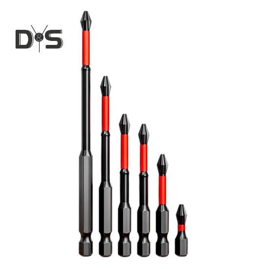 

6 шт. высокомагнитных сверл для отверток, противоскользящие электрические сверла для отверток, набор из 1/4-дюймового шестигранного хвостовика, стальное магнитное сверло длиной 25, 50, 65, 70, 90, 150 мм 6pcs
