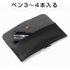 Pen Case Genuine Leather Pen Pouch Crazy Horse Leather Brush Case Writing Utensil Storage Pouch Men Women Gift Black