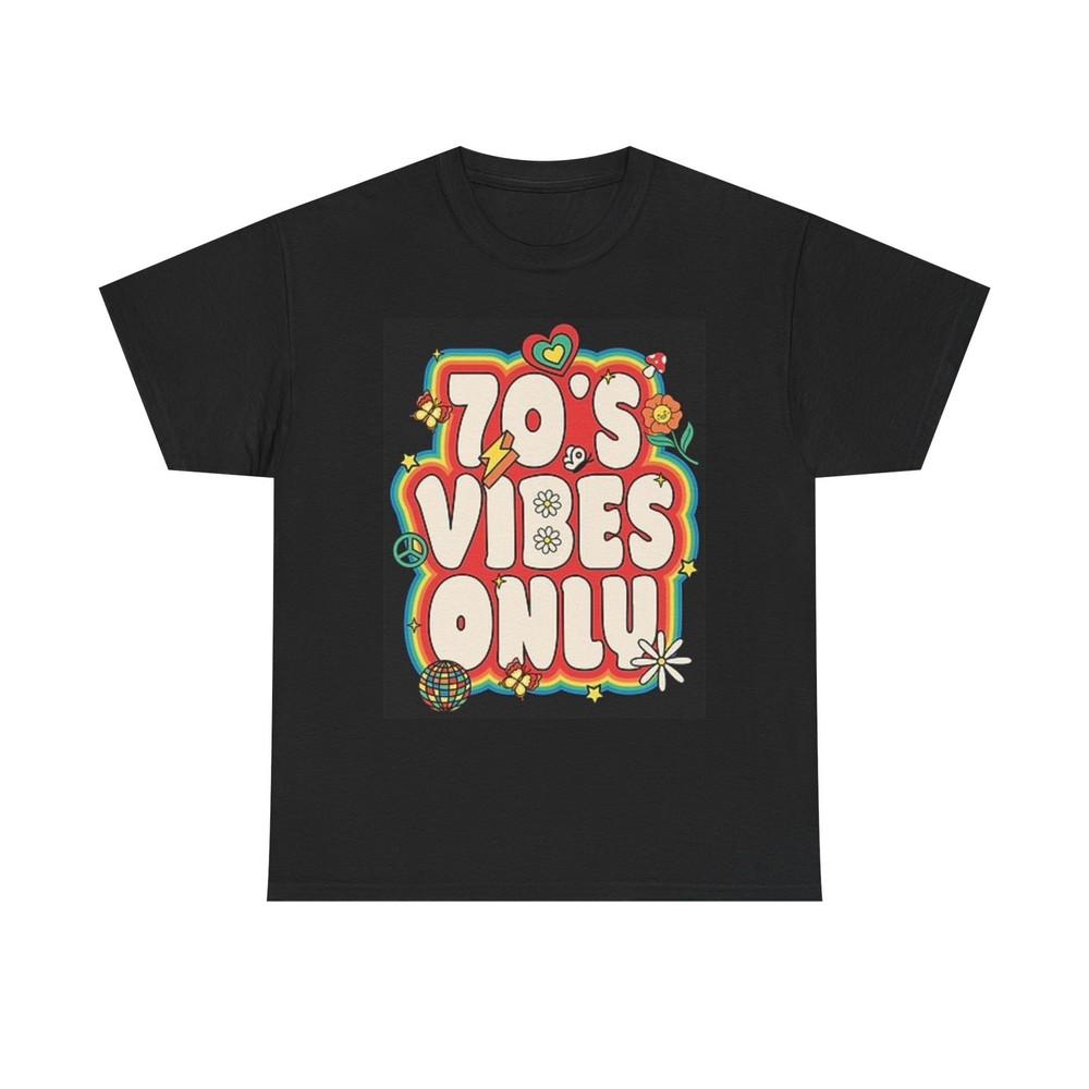 70s Vibes Only Graphic T Shirt Vintage Groovy Unisex Heavy Cotton Tee Unisex T-Shirt S