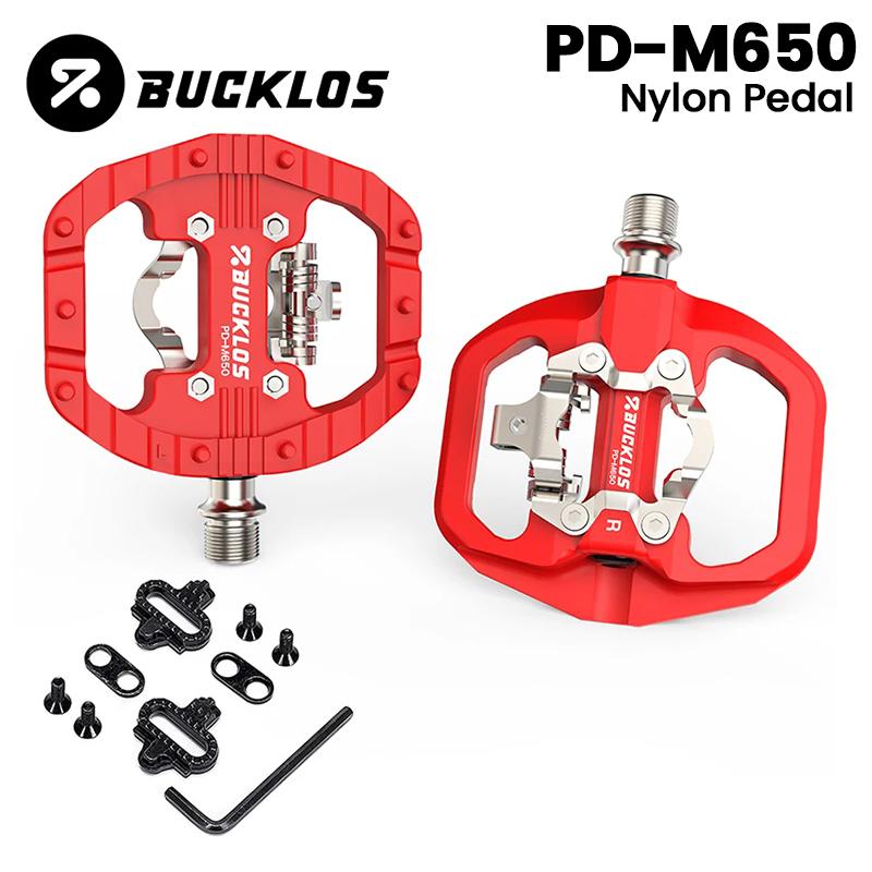 BUCKLOS Bike Pedal Non Slip MTB Road Bicycle Pedal Platform Dual-Funcion Flat Clipless Ultralight Cycling Cleat Pedals Bike Part